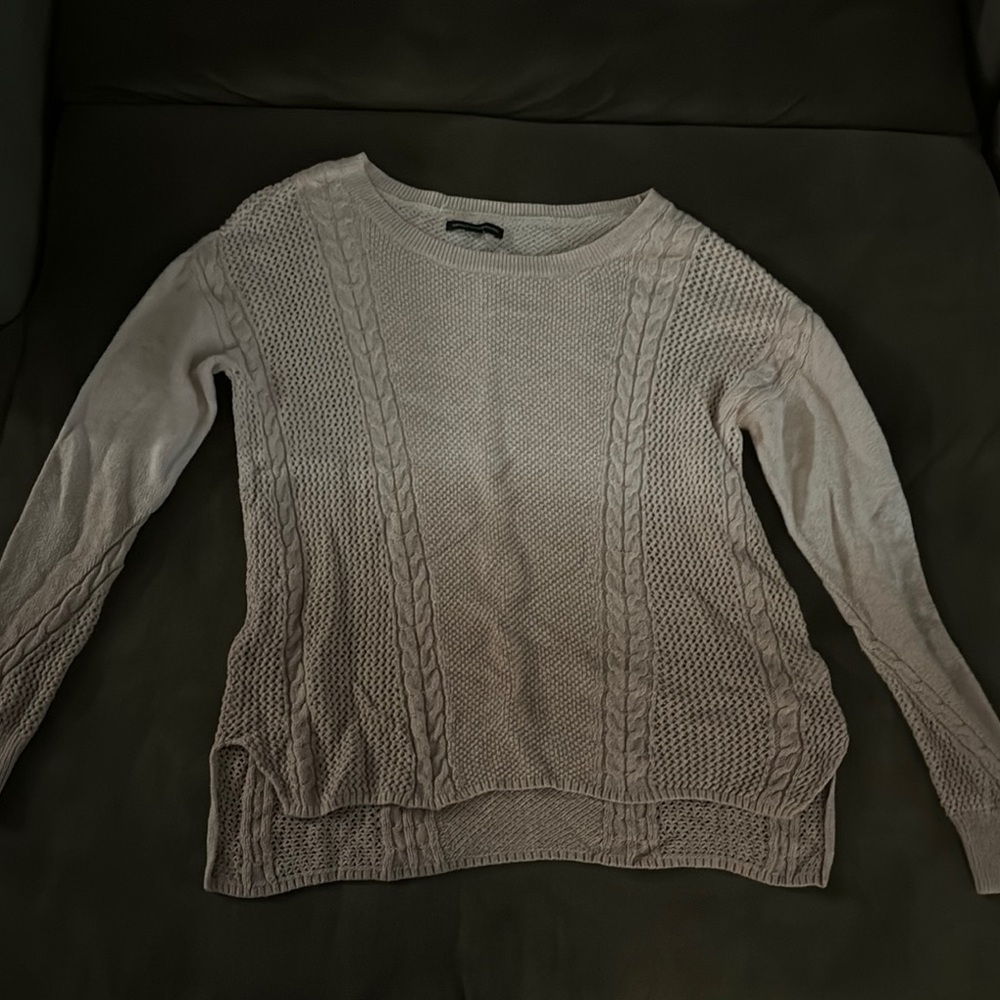 Pink Ombré Cable Knit Sweater